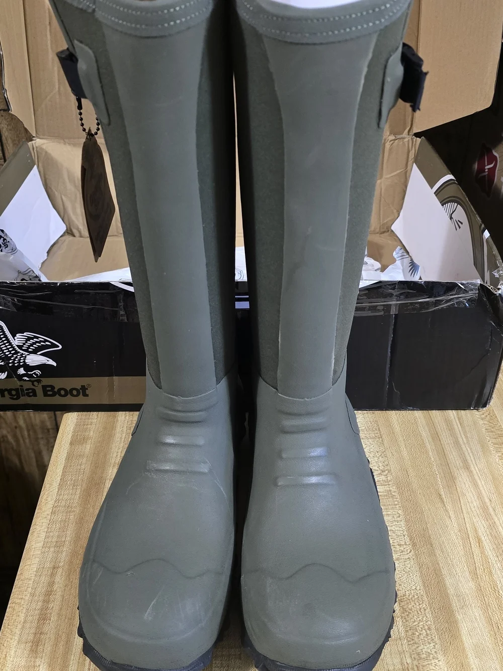 Georgia Boot Men's 9 M Olive Green Neoprene Waterproof Pull-On Boots NWT